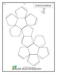 3d Geometric Shapes Dodecahedron Net Tabs Paper Models 3d Geometric Shapes Shape Templates
