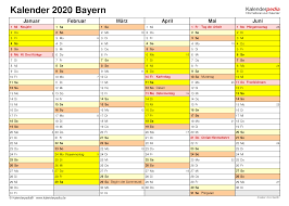 Hier finden sie termine der schulferien für verschiedene jahre und weitere infos zu den ferienterminen in by. Kalender 2020 Bayern Ferien Feiertage Excel Vorlagen