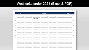 Bekijk hier de online kalender 2021. Wochenkalender 2021 Excel Pdf Ausdrucken Muster Vorlage Ch