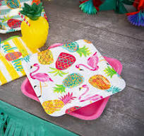 Pineapple Square Paper Dinner Plates - 8 Ct.