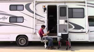 Dw auto rv conversion for wheelchair lift. Glide N Go Xr Handicap Disability Seated Rv Motorhome Lift Independent User Youtube