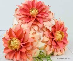Autumn Sunburst Dahlia Flower Templates Paper Flowers Flower Template Paper Flowers Craft