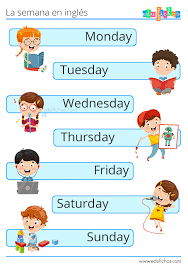 Y es muy difícil para mí todos los días. Dias De La Semana En Ingles Fichas De Ingles Para Ninos