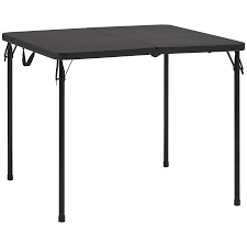 Mainstays 34 Resin Plastic Top Fold In Half Table Rich Black Walmart Com Fold In Half Table Half Table Indoor Outdoor Furniture