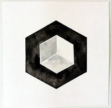 A cuboid is also three dimensional solid having 6 faces, 8 vertices and 12 edges but the faces of the cuboid are in a rectangular shape. Hexagon 3d Cube Geometric Art Geometric Painting Hexagon Art Hexagon Cube Painting Black And White Art Minima Hexagon Art Geometric Art Geometric Painting
