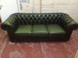 Olive Green 3 Seater Chesterfield Sofa United Kingdom Gumtree Green Leather Chesterfield Sofa Green Leather Sofa Green Chesterfield Sofa
