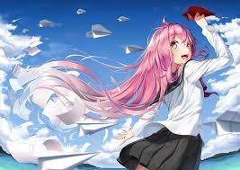 Maybe you would like to learn more about one of these? Hd Wallpaper Anime Girls Pink Hair Long Hair Yellow Eyes Smiling Sailor Uniform Wallpaper Flare