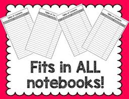 Stackable Interactive Notebook Table Of Contents Works In All Notebooks Interactive Notebooks Content Words Table Of Contents