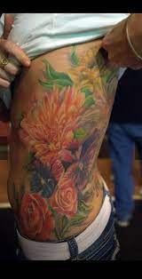 My Side Tattoo Chrysanthemums Daffodils Violets And Rose S Flower Tattoos Tattoos Sweet Tattoos Flower Tattoo Foot
