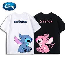 Stitch angel wallpaper download to your mobile from phoneky from downloadwap.com. Disney Front Back Stitch Angel Little Monster Cartoon Print Couples Unisex Women T Shirt O Neck Short Sleeve Tee Tops 5 Colors T Shirts Aliexpress