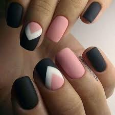 Black And White Nail Art Design Easy Pink Black And White Nails Nails Simple Nails Nail Art Designs
