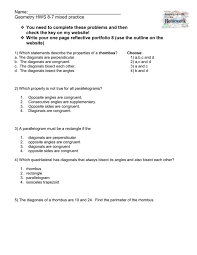 2016 unit 6 gina unit 7 right ; Does A Rectangle Always Have Congruent Diagonals