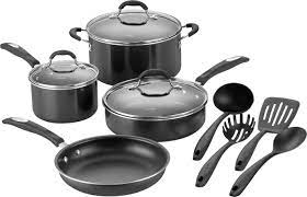 Cuisinart 11 piece stainless steel cookware set. Cuisinart 11 Piece Cookware Set Black Silver P57 11bk Best Buy