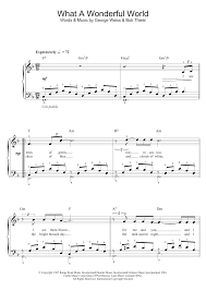 Bob thiele george david weiss louis armstrong: What A Wonderful World Sheet Music Louis Armstrong Easy Piano