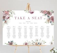 Spring Blossoms Seating Chart Ficus And Fig Design Custom Wedding Invitations Australia