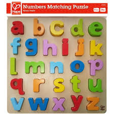 Complete the puzzle by matching the name of the picture to its sound and the shape of the letter to its space. Hape Lowercase Alphabet Wooden Stand Up Puzzle Walmart Com Walmart Com
