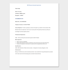 Learn about the three best resume formats used by job seekers today, and enhance your application. Bpo Resume Template 15 Samples Formats
