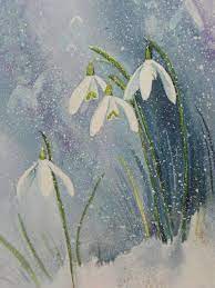 Snowdrops Art In Watercolour A Modern Original By Artyrambler Art Painting Watercolor