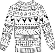 Combine adult colouring and christmas with these fab free festive colouring pages. Download Printed Wool Sweater Coloring Page Jersey Dibujo Png Image With No Background Pngkey Com