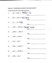 In this chemical equation and reaction activity, learners balance 12 inorganic equations after. Predicting Ws Section 3 Predicting The Products Of Chemical Reactions Predict The Products Of The Following Reactions A9 Cuso4 U20183 U2019 1 2 3 4 5 6 7 8 Course Hero
