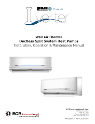 Emi Wall Air Handler Ductless Split System Heat Pumps Installation Operation Manual Manualzz