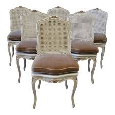 Early 20th Century Painted French Louis Xv Style Cane Back Dining Chairs Set Of 6 Dining Chairs French Country Chairs Blue Chairs Living Room