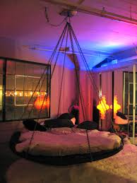 Floating Round Hanging Bed With Chains And Fabulous Lighting Dream Rooms Chill Room Girl Bedroom Decor
