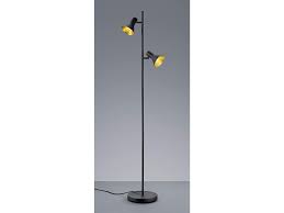 Led Stehleuchte Retro Look Aus Metall In Schwarz Gold 2 Spots Dreh