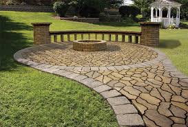 Landscaping brick is found at practically any building or garden supply center. Flagstone Patio With Fire Ring Project Material List 19 W X 25 D At Menards