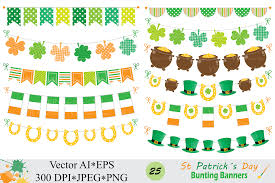 Disponibles en png et en vecteurs. St Patrick S Day Bunting Banner Clipart Graphic By Vr Digital Design Creative Fabrica In 2020 Bunting Banner St Patricks Day Clipart Clip Art