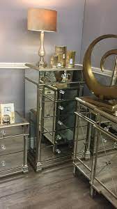 Athens Gold Mirrored 6 Drawer Tallboy Chest Of Drawers Picture Perfect Home Mirrored Furniture Decor Glass Bedroom Furniture Mirrored Furniture