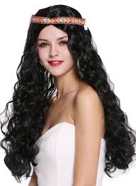 Whether he is looking for a head band for football, sports band for running, or a hairband to go with his suit. Wig Ladies Men Long Black Wavy Middle Parting Hippy Beatnik 60s 70s Headband 91298 Za103