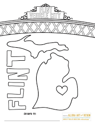 Free Printable Michigan Coloring Page Drawn By Flint Handmade Member Alloraartdesign Coloring Pages Printable Coloring Pages Free Design