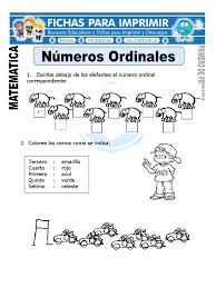 Ejercicios y actividades online de personal information. Ficha De Numeros Ordinales Para Primero De Primaria Pdf Ensenanza De Matematica