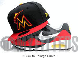 Miami Marlins Jet Black Scarlet Solar Flare Yellow New Era Fitted Hat Up Now On Myfitteds Com Fitted Hats New Era Fitted Hats For Men