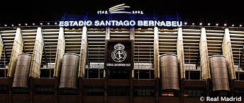 Outside view of santiago bernabeu stadium with a logo of real madrid. Santiago Bernabeu Stadium The Home Of Madridismo Real Madrid C F