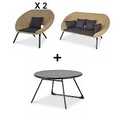 Aménagez votre jardin avec style avec une chaise de jardin ou un fauteuil de jardin. Lot Table Basse De Jardin Nova 2 Fauteuils De Jardin Loa 1 Canape De Jardin Loa Castorama