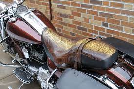 Custom Leather Hornback Embossed Leather Only At Wrinc Etsy Harley Davidson Seats Motorcycle Seats Custom Leather