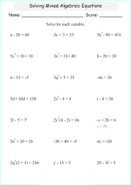 Algebra worksheet for class 6. 6th Grade Math Worksheets Algebra Equations Sixth Maths Quiz Class 5th 3rd Answers Jaimie Bleck