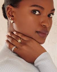 Abbie Metal Double Band Ring in Gold