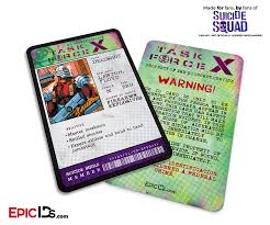 Make any kind of identification* easily in just a few seconds. Task Force X Suicide Squad Classic Comic Id Card Deadshot Floyd Epic Ids