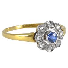 Free shipping & returns visit la visit los angeles showroom. Art Deco 14ct Gold Platinum Sapphire Diamond Daisy Ring Antique And Vintage Elegance Online Australia Melbourne Sydney