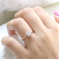 We did not find results for: Round Moissanite Engagement Ring In 14k Rose Gold Low Profile Solitaire Ring Size 6 5 La More Design