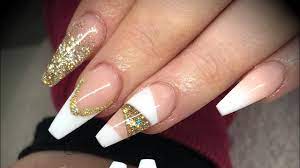 Acrylic Nails Pink And White With Cutout Design Youtube Pink Nails Acrylic Nails Simple Nail Designs Acrylic