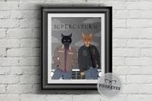 Custom Pet Portrait, Supernatural Show Characters, Personalized Cat  Illustration, Unique Drawing, Funny Gift, Furbaby, Cat Art, Pet Parent
