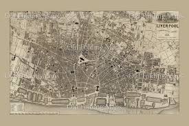 Tourist map of central liverpool, england, uk. Old Map Of Liverpool England Circa 1851