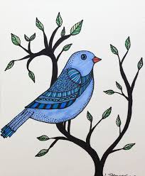 Hand Drawn Simple Bird On Branch Drawing Pin By Southfork Creative On Drawing