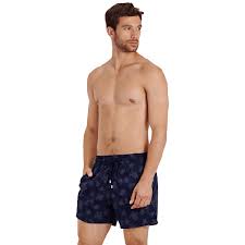 Vilebrequin Men S Diamond Turtle Print Swim Trunks In Bleu Marine Modesens