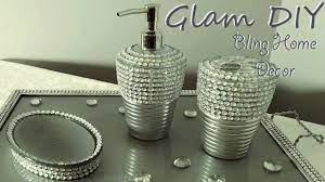 Create a comfy, unique abode with custom accessories. Dollar Tree Bling Glam Bathroom Accessories Glam Home Decor Ideas