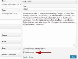 How To Create A 8220 Sticky 8221 Floating Sidebar Widget In Wordpress Widget Sidebar Floating